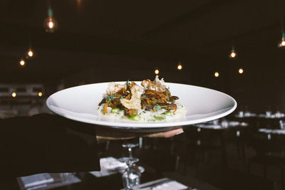 Close-up of food on table