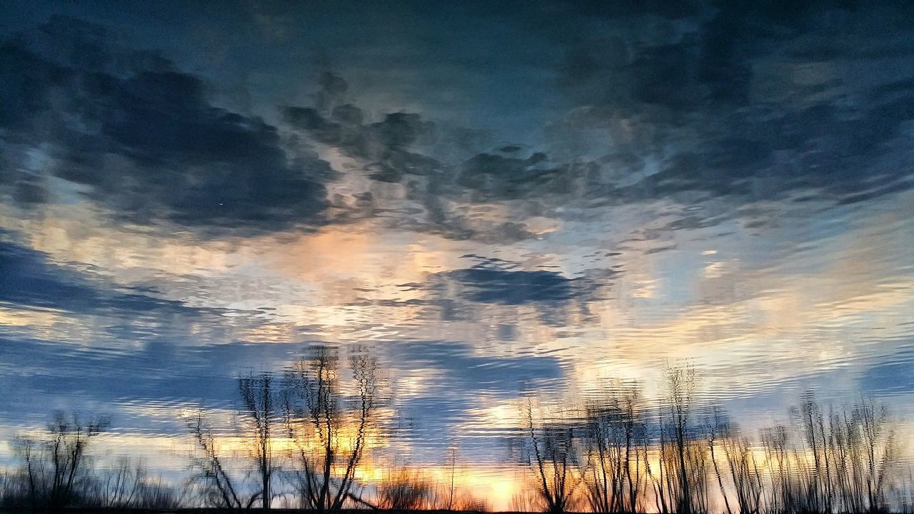 SCENIC VIEW OF LANDSCAPE AGAINST CLOUDY SKY DURING SUNSET