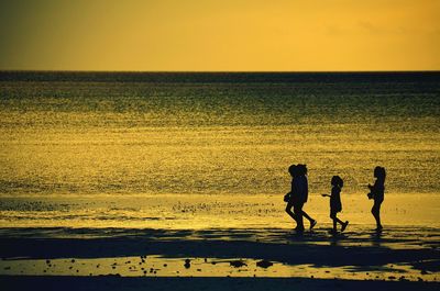 Scenic view of sea at sunset