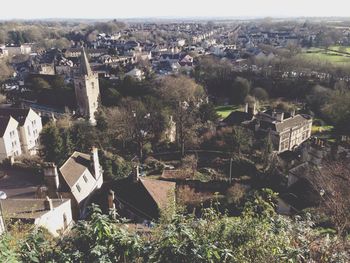 High angle shot of townscape