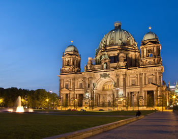 View of cathedral against blue sky