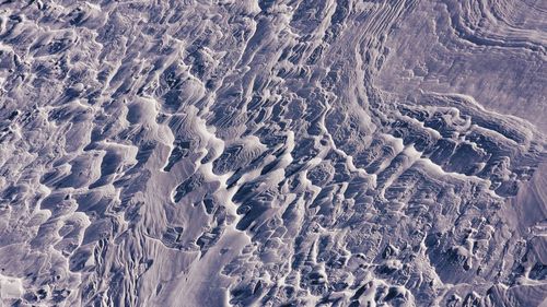 Aerial view of snow covered landscape