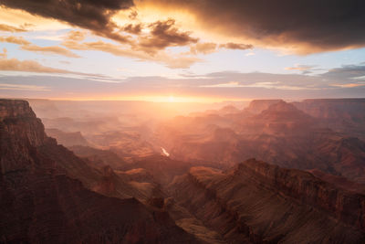 Hazy grand canyon sunset
