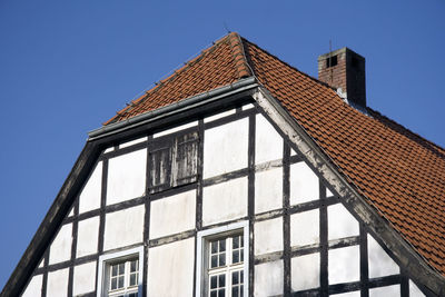 Low angle view of building against clear sky