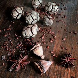 Close-up of christmas tree on table