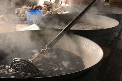 High angle view of cooking utensils at store