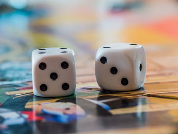 Close-up of playing on table