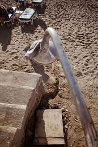 High angle view of horse on beach