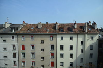 Low angle view of residential building against sky