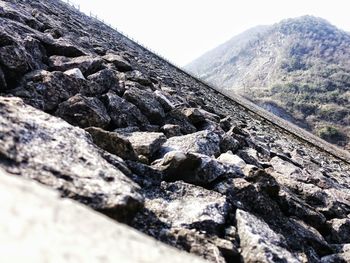 Close-up of mountain against sky