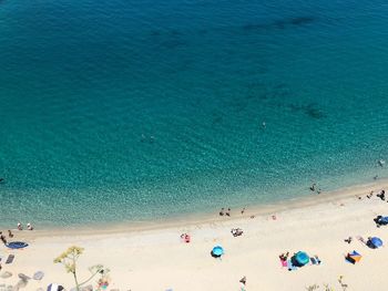 Birds view on the beach in summer