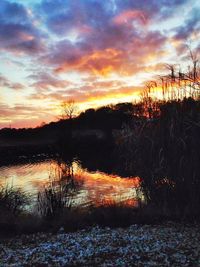Sunset over lake