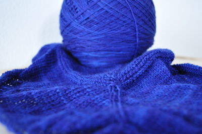 Close-up of blue hat