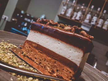 Close-up of cake on table