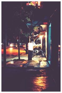 Illuminated building at night