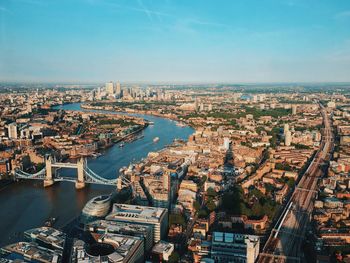 Aerial view of city at waterfront