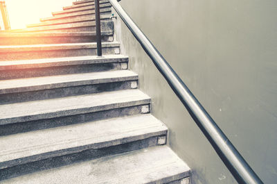 Railing by empty steps