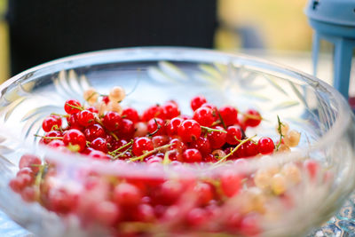 Close-up of salad in bowl on table