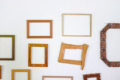 Empty picture frames on wall