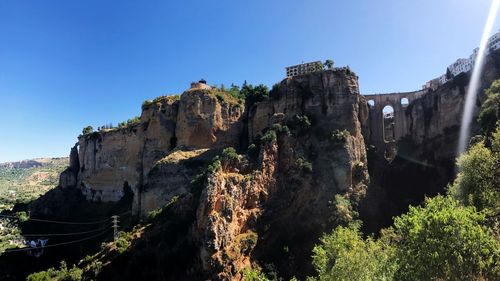 Low angle view of fort against sky