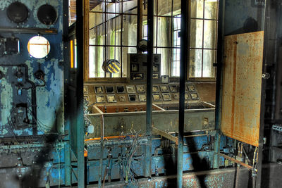 Illuminated window hanging in building