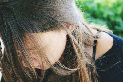Close-up of young woman