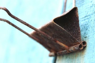 Low angle view of rusty metallic structure