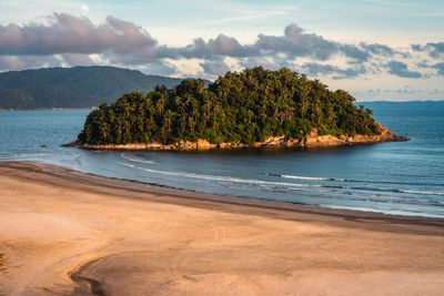 Morning at the beach of santos, são paulo, brazil.
