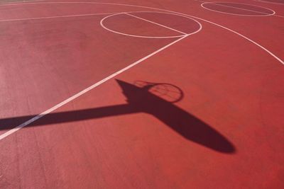 High angle view of basketball hoop