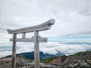 Scenic view of mountains against sky during winter