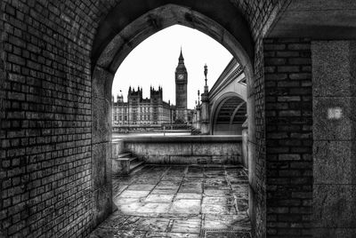 Big ben seen through archway