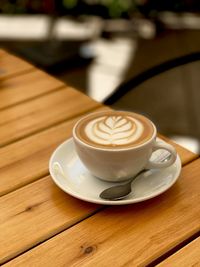 Coffee cup on table