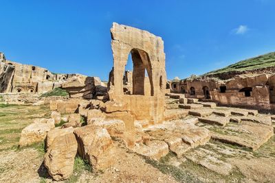 Old ruins against blue sky