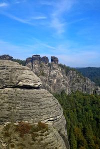 Scenic view of rocky mountains against sky