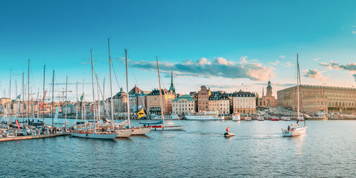 Boats in harbor