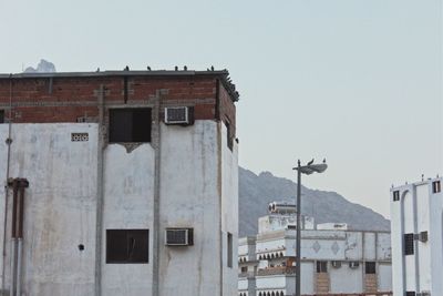 Low angle view of building against clear sky