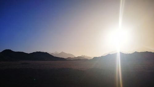Scenic view of mountains against clear sky
