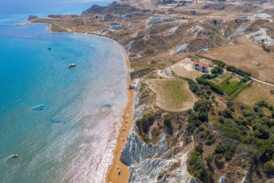 High angle view of beach