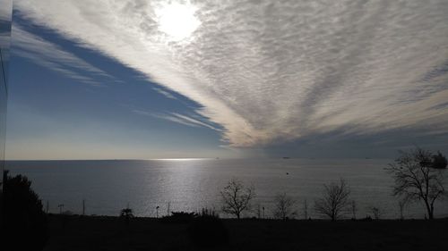 Scenic view of sea against sky at sunset