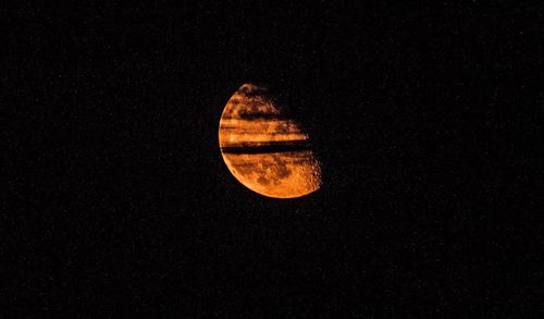 Close up of moon in the dark