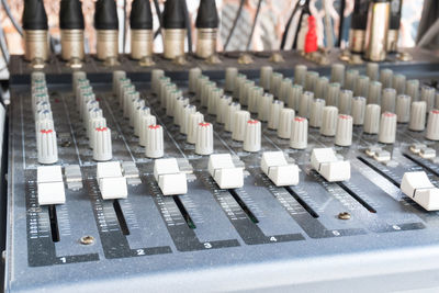 Close-up of sound mixer