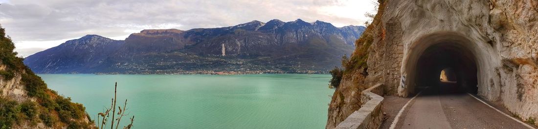 Panoramic view of mountains against sky