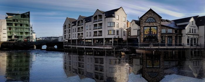 Reflection of buildings in city