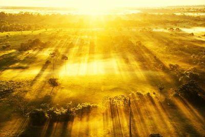 Scenic view of landscape during sunset