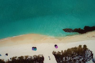 High angle view of beach