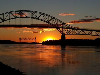 Scenic view of sunset over river