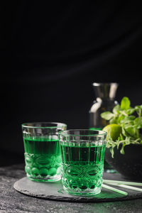 Close-up of drink in glass on table