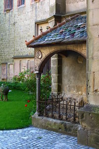 Low angle view of historic building