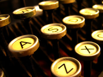 Close-up of typewriter