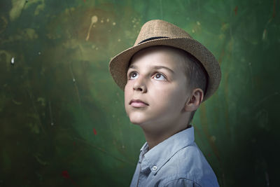 Portrait of young man wearing hat